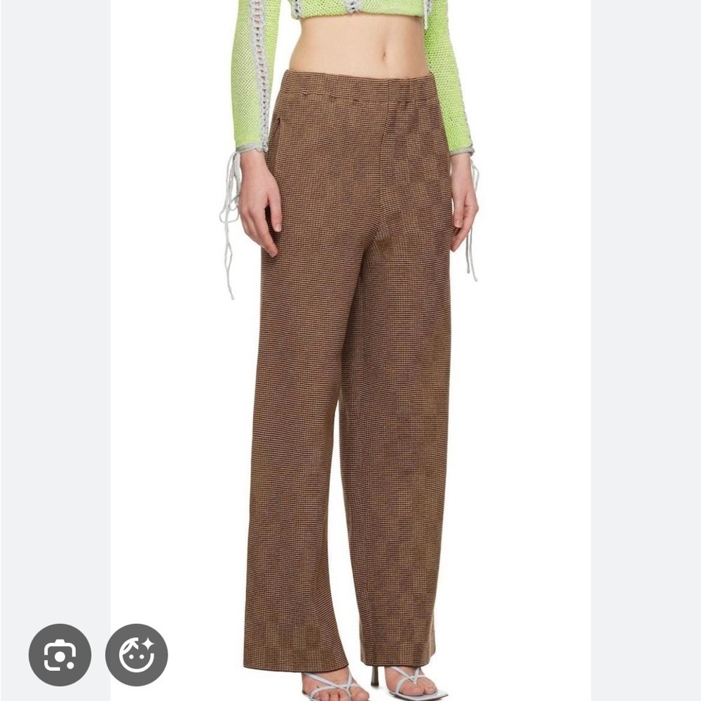 NWOT Isa Boulder Checkered Reflective Brown Loose Pants Size Large